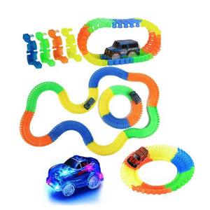 Pista flexibila pentru curse masinute 95 de piese fosforescente si Masinuta imagine
