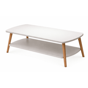 Masuta de cafea dreptunghiulara cu colturi rotunjite 2 niveluri 100x48x42 cm imagine