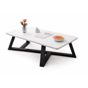 Masa cafea pentru living room blat MDF picioare metal in X NEGRU 80 x 40cm imagine