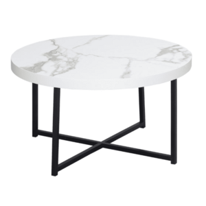 Masuta de cafea rotunda MDF/Metal 80x45 cm Alb imagine