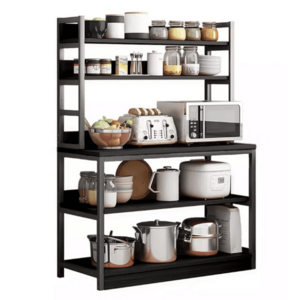 Etajera multifunctionala pentru bucatarie 120x35x158 cm NEAGRA imagine