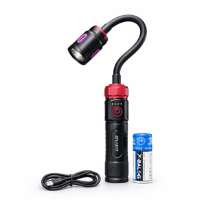 Lampa LED de lucru reincarcabila cu gat flexibil lumina reglabila magnetica acumulator 26650 si USB imagine
