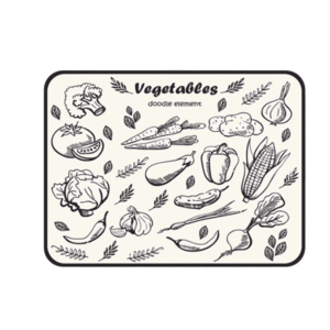 Covoras tip Scurgator vase 40x30cm alb cu model fund antiderapant pentru bucatarie imagine