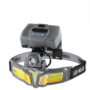 Lanterna frontala LED cu acumulatori reincarcabili si incarcare solara 11 moduri iluminare 2400mAh imagine