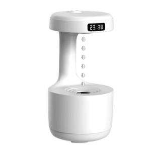 Umidificator si difuzor de aroma tehnologie Anti Gravity 600ml cu afisaj ora si lumina ambientala imagine