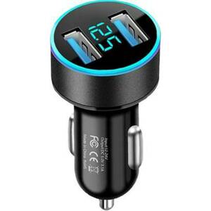 Incarcator de masina 120 W Qualcomm 3.0 Turbo Negru Albastru 2 USB imagine