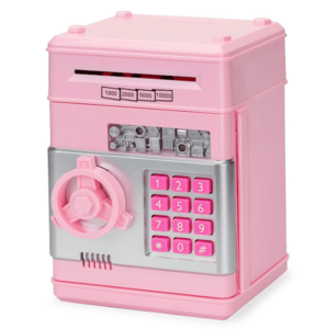 Pusculita interactiva ATM tip Seif pentru copii cu dimensiunea de 19x13x13 cm ROZ imagine