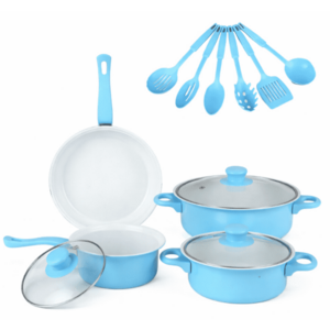 Set oale si ustensile pentru gatit 13 piese ALBASTRU imagine