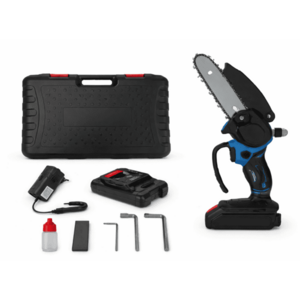 Mini fierastrau electric 6 inch lama utila cu 1 acumulator 48V rezervor ulei pentru lubrifiere 2 lanturi imagine