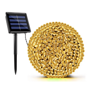 Instalatie solara decorativa lungime 30 metri cu 300 LED ALB CALD imagine