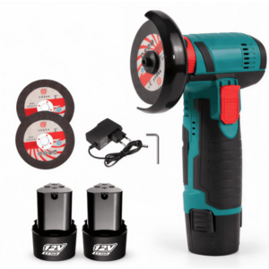 Mini polizor unghiular 20cm de 12V putere 750W cu 19500 rpm 2 Discuri 76 mm 2 Acumulatori imagine