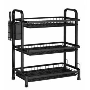 Scurgator vase bucatarie etajat cu 3 niveluri pentru organizare eficienta BS imagine