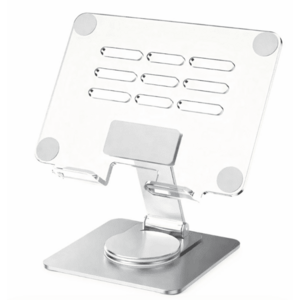 Suport de birou pentru tableta pliabil si 360 grade unghi reglabil transparent KP930 aluminiu acrilic imagine