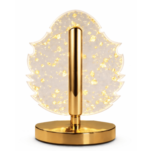 Lampa decorativa in forma de FRUNZA LED 3 culori Touch dimabil Reincarcabila USB Baza aurie eleganta imagine