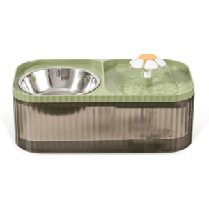 Fantana de apa si castron pisici 3L cu bol din otel inoxidabil imagine