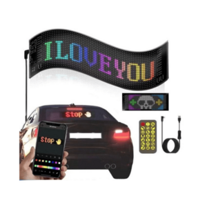 Ecran LED flexibil pentru masina control wireless prin aplicatia mobila alimentat prin USB 12x60 imagine