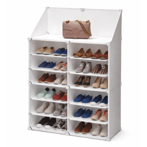 Dulap Modular pentru Pantofi cu Usi Transparente Impermeabil ALB imagine