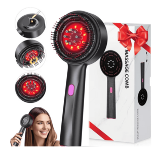 Perie pentru par cu tehnologie avansata BrushPro X6 aplicator de ser pentru scalp vibratii Infrarosu imagine