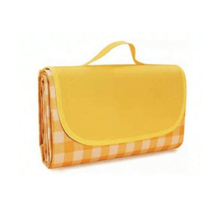 Patura de picnic dimensiune 100x150cm culoare GALBEN cu carouri imagine