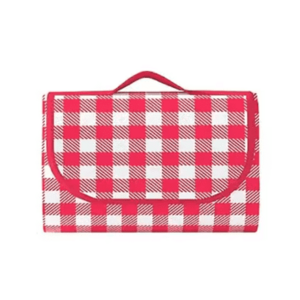 Patura de picnic dimensiune 100x150cm culoare ROSU cu carouri imagine