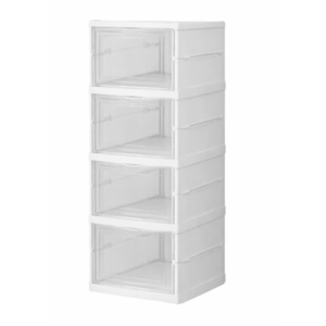 Organizator de pantofi pliabil economisitor de spatiu cu Usi transparente cu 4 Niveluri imagine