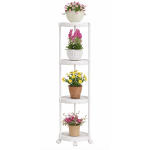 Suport vertical pentru ghivece 4 niveluri Alb 132x31 cm Ideal pentru Plante de Interior si Exterior imagine