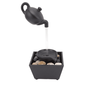 Fantana decorativa cu ceainic suspendat alimentare USB 5V sau baterii cu lumina si pietre imagine