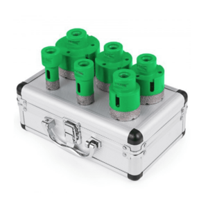 UB Set 6 carote diamantate pentru gresie marmura de la 20 la 68 mm prindere M14 umed sau uscat cutie depozitare imagine