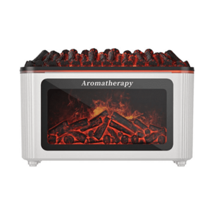 Umidificator cu design semineu si iluminare ambientala ALB imagine