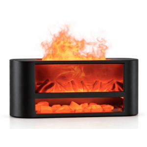 Umidificator cu efect de semineu LED si aromaterapie design modern iluminare ambientala 2 nivele imagine