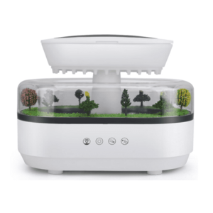 Umidificator cu efect de ploaie si mini peisaj LED RGB aromaterapie lumina ambientala design relaxant imagine