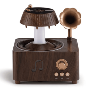 Umidificator retro cu efect ploaie si gramofon LED RGB si aromaterapie difuzor decorativ cu sunet imagine