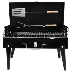 UB Gratar camping portabil negru cu ustensile 43x26x46 cm imagine
