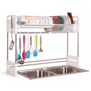 Suport vase deasupra chiuvetei 2 niveluri cu scurgere si suport ustensile CH imagine