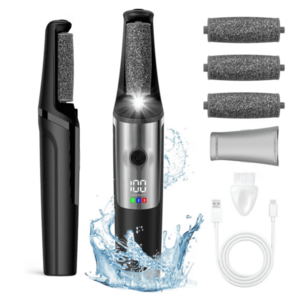 Pila electrica pentru calcaie si talpi reincarcabila cu aspirare 3 capete abrazive imagine