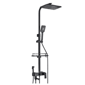 Sistem de dus premium cu display digital 4 functii cap tip ploaie si para dus finisaj negru mat imagine