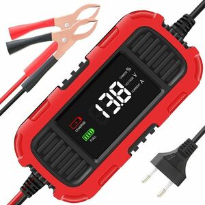 Resigilat Incarcator redresor baterie moto Techstar 12V 2A cu oprire automata, incarcare inteligenta cu 3 etape, afisaj LED, detectare nivel incarcare, compatibil AGM, GEL, SLA, WET, protectie multipla, supraincalzire si scurtcircuit imagine