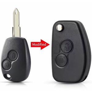 Carcasa cheie auto Techstar transformatoare tip briceag (flip) NE72, 2 butoane, compatibila Dacia Logan/Sandero/Duster si Renault Clio/Megane imagine