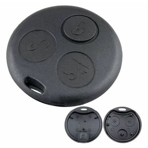 Carcasa cheie telecomanda Techstar compatibila Smart Fortwo 450/City-Coupe/Cabrio, Roadster, Forfour, 3 butoane, neagra imagine