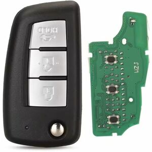 Cheie auto completa cu telecomanda Techstar compatibila cu Nissan Qashqai J11, Pulsar C13, Juke F15, X-Trail T32, Micra, 3 butoane, 433 MHz, 4A PCF7952E, CWTWB1G767 imagine