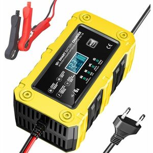 Incarcator Inteligent Baterie Auto/Moto Techstar 12V 6A BC-1206, LCD, Repair, AGM/GEL/WET/EFB/LiFePO4 Galben imagine