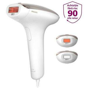 Epilator IPL Philips Lumea SC1998/00, 250.000 impulsuri, Senzor nuanta piele, accesoriu fata, corp si inghinal, utilizare cu fir, husa (Roz/Alb) imagine