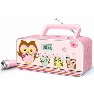 Micro Sistem Audio Portabil Muse M-29 KP, CD-Player, LCD Display, USB (Roz) imagine