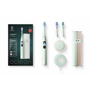 Set periuta de dinti smart sonica Oclean X Ultra, Motor Maglev 3.0 TurboClean, Smart Touch Screen, Periaj cu navigare AI, Notificare periaj incomplet, 84.000 RPM, Wi-Fi+Bluetooth, Autonomie 40 zile (Verde) imagine