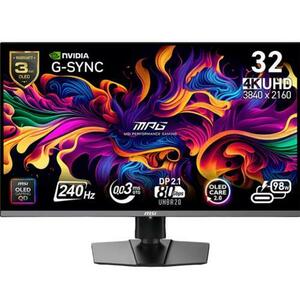 Monitor Gaming QD-OLED MSI MPG 31.5inch 322URX QD-OLED, UHD (3840 x 2160), HDMI, DisplayPort, 240 Hz, 0.03 ms (Negru) imagine