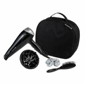Set uscator pentru par si perie Remington D3171GP, 2 viteze, 3 setari de temperatura, Jet aer rece, Accesorii (Negru) imagine