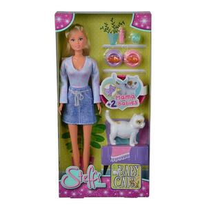 Set de joaca cu papusa Steffi Love, Pisica cu 2 puiuti imagine