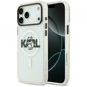 Husa MagSafe pentru Apple iPhone 17, Karl Lagerfeld, IML Sketch Logo Choupette, Transparenta imagine