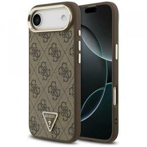 Husa pentru Apple iPhone Air, Guess, 4G Triangle Logo, Maro Aurie imagine