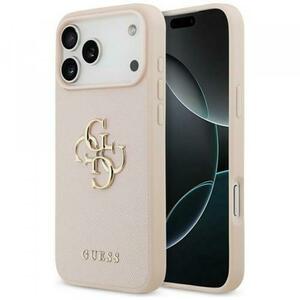 Husa pentru Apple iPhone 17 Pro Max, Guess, 4G Grained Big and Classic Logo, Roz imagine